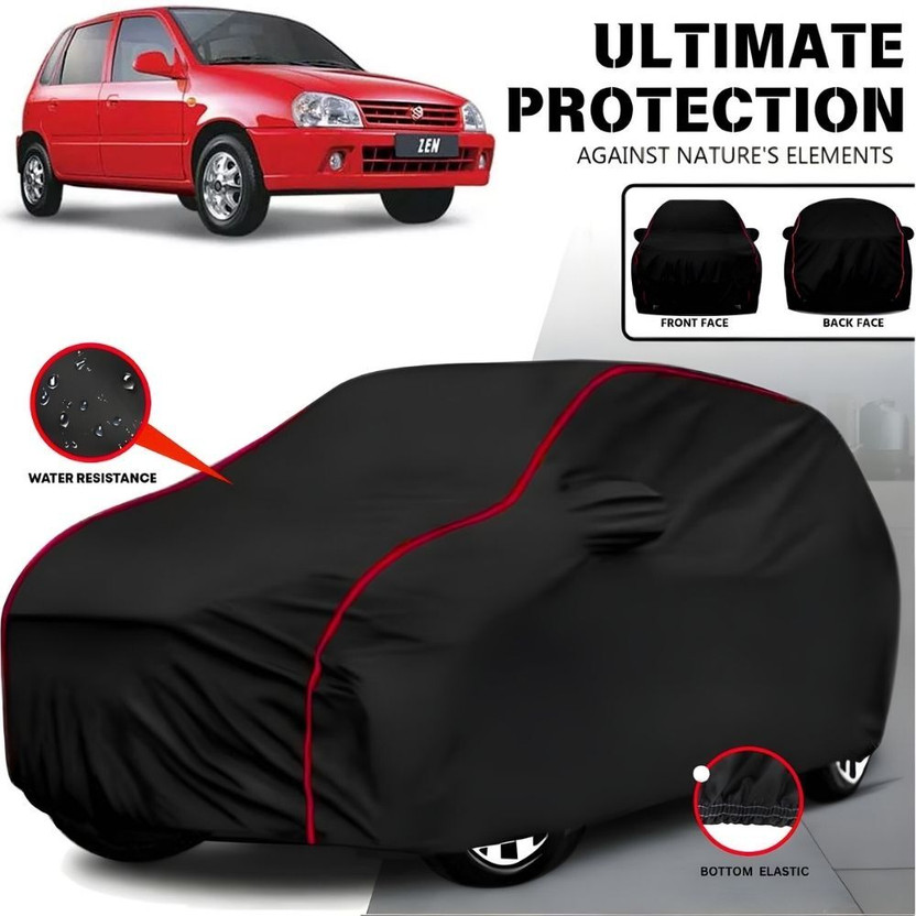 AYSHU Car Cover For Maruti Suzuki Zen, Zen 0.8L, Zen Edge, Zen Lxi, Zen Vxi (With Mirror Pockets)(Black, Red, For 2010, 2011, 2012, 2013, 2014, 2015, 2016, 2017, 2018, 2019, 2020, 2021, 2022, 2023, 2024 Models)