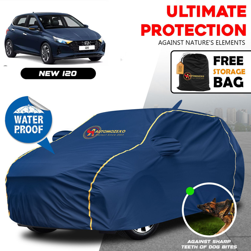 AUTOMOZEXO Car Cover For Hyundai i20, i20 Sportz, i20 Asta(O) with sunroof, i20 Nsplit, i20 Sportz AT (With Mirror Pockets)(Blue, For 2020, 2021, 2022, 2023 Models)