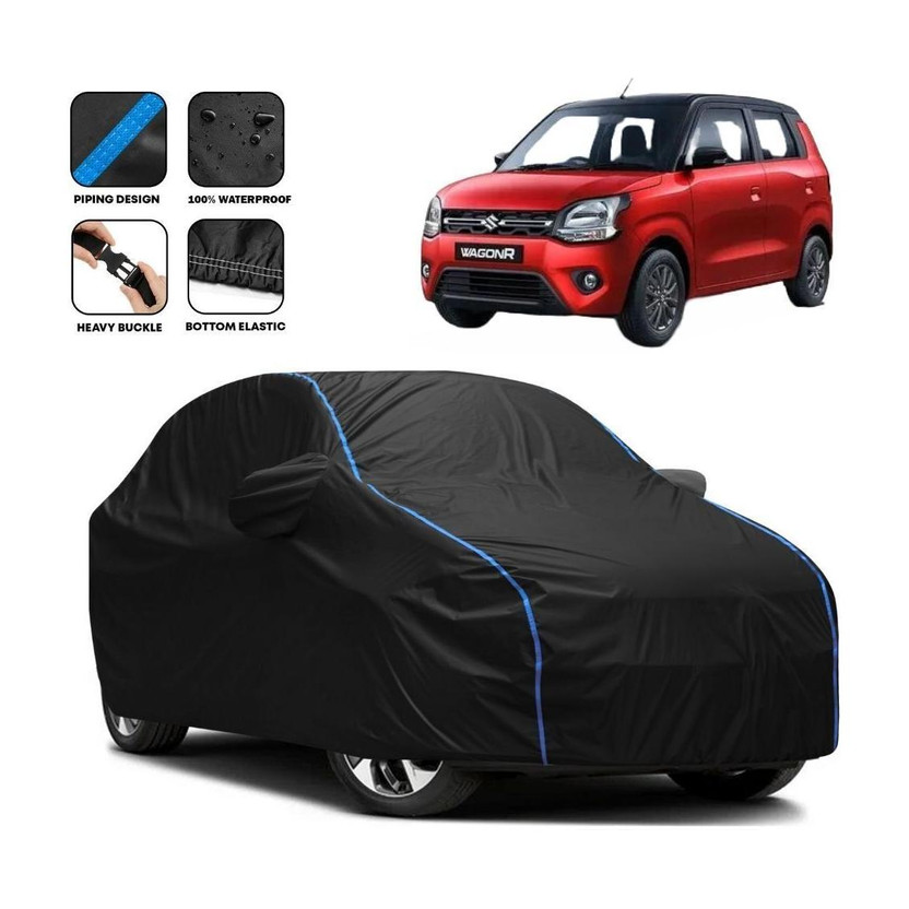 FAUXFUR Car Cover For Maruti Suzuki WagonR, Universal For Car (With Mirror Pockets)(Black, For 2010, 2011, 2012, 2013, 2014, 2015, 2016, 2017, 2018, 2019, 2020, 2021, 2022, 2023, 2024 Models)