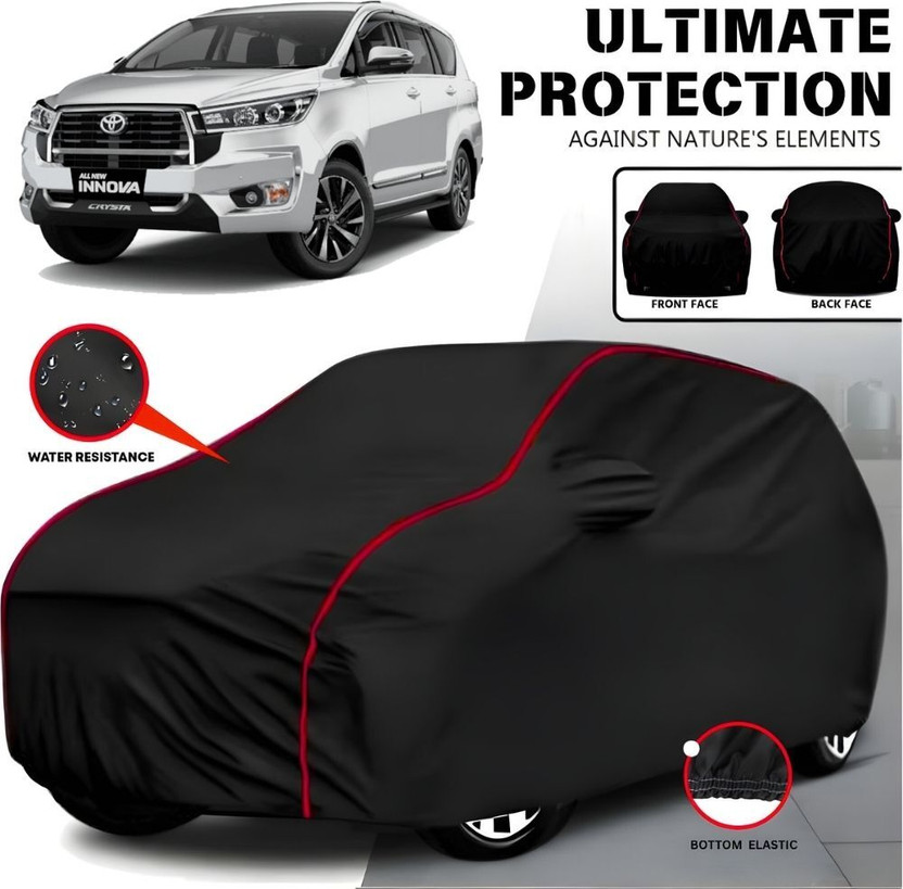 AYSHU Car Cover For Toyota Innova Crysta, Innova Crysta 2.4 G MT, Innova Crysta 2.4 G MT 8S (With Mirror Pockets)(Black, Red, For 2010, 2011, 2012, 2013, 2014, 2015, 2016, 2017, 2018, 2019, 2020, 2021, 2022, 2023, 2024 Models)