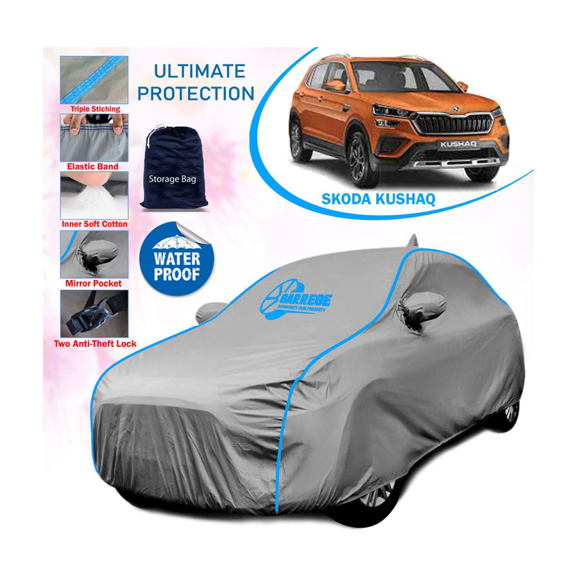 GARREGE Car Cover For Skoda Kushaq (With Mirror Pockets)(Grey, For 2021, 2022, 2023, 2024, 2025 Models)