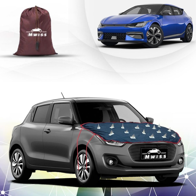 Mwiss Car Cover For Kia EV6, Universal For Car (Without Mirror Pockets)(Black, Red, For 2011, 2012, 2013, 2014, 2015, 2016, 2017, 2018, 2019, 2020, 2021, 2022, 2023, 2024 Models)