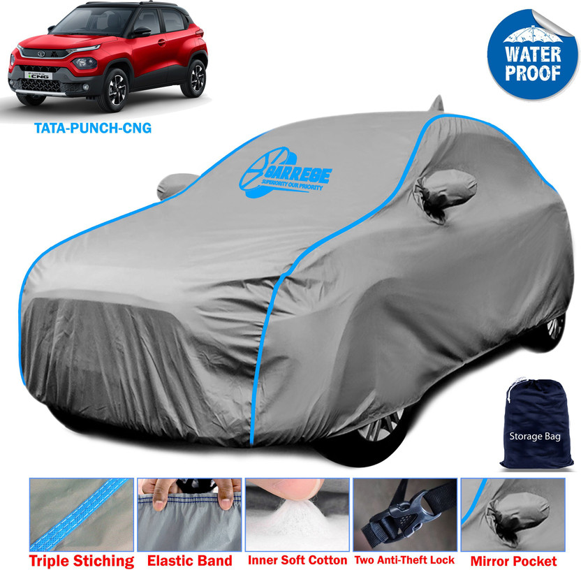 GARREGE Car Cover For Tata Punch, Punch (With Mirror Pockets)(Grey, For 2021, 2022, 2023, 2024 Models)