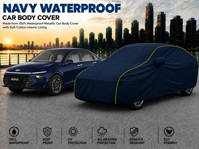 DRIZE DRIZE Car Cover For Hyundai Verna (With Mirror Pockets)(Blue, For 2023, 2024, 2025, 2026 Models) - Flipkart Deal
