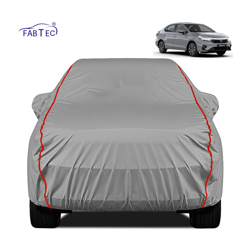 FABTEC Car Cover For Honda City (With Mirror Pockets)(Grey, For 2010, 2011, 2012, 2013, 2014, 2015, 2016, 2017, 2018, 2019, 2020, 2021, 2022, 2023, 2024 Models)