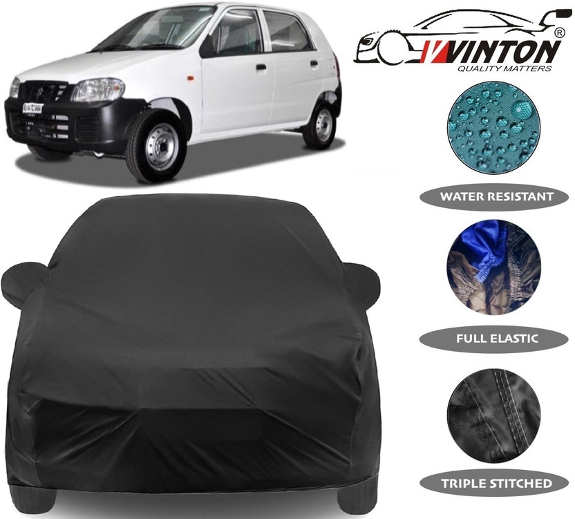 V VINTON Car Cover For Maruti Suzuki Alto (With Mirror Pockets)(Black)