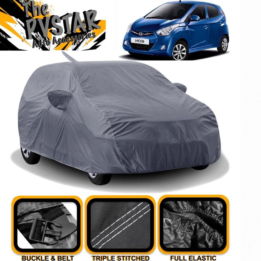 PVSTAR PVSTAR Car Cover For Hyundai Eon (With Mirror Pockets)(Grey) - Flipkart Deal