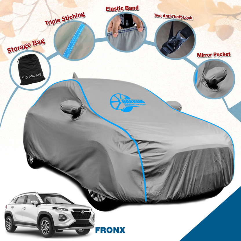 GARREGE Car Cover For Maruti Suzuki Fronx, Fronx (With Mirror Pockets)(Grey, For 2023, 2024, 2025 Models)