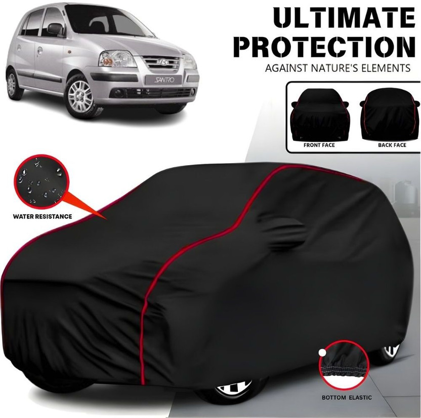 AYSHU Car Cover For Hyundai Santro, Santro Xing, Universal For Car (With Mirror Pockets)(Black, Red, For 2010, 2011, 2012, 2013, 2014, 2015, 2016, 2017, 2018, 2019, 2020, 2021, 2022, 2023, 2024 Models)