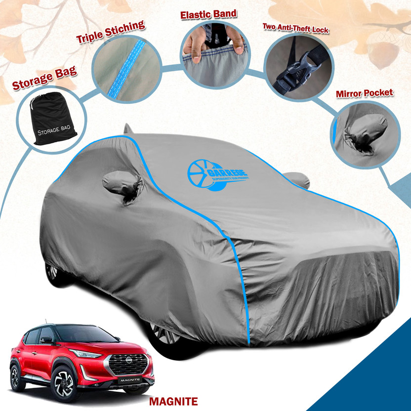 GARREGE Car Cover For Nissan Magnite (With Mirror Pockets)(Grey, For 2020, 2021, 2022, 2023, 2024 Models)