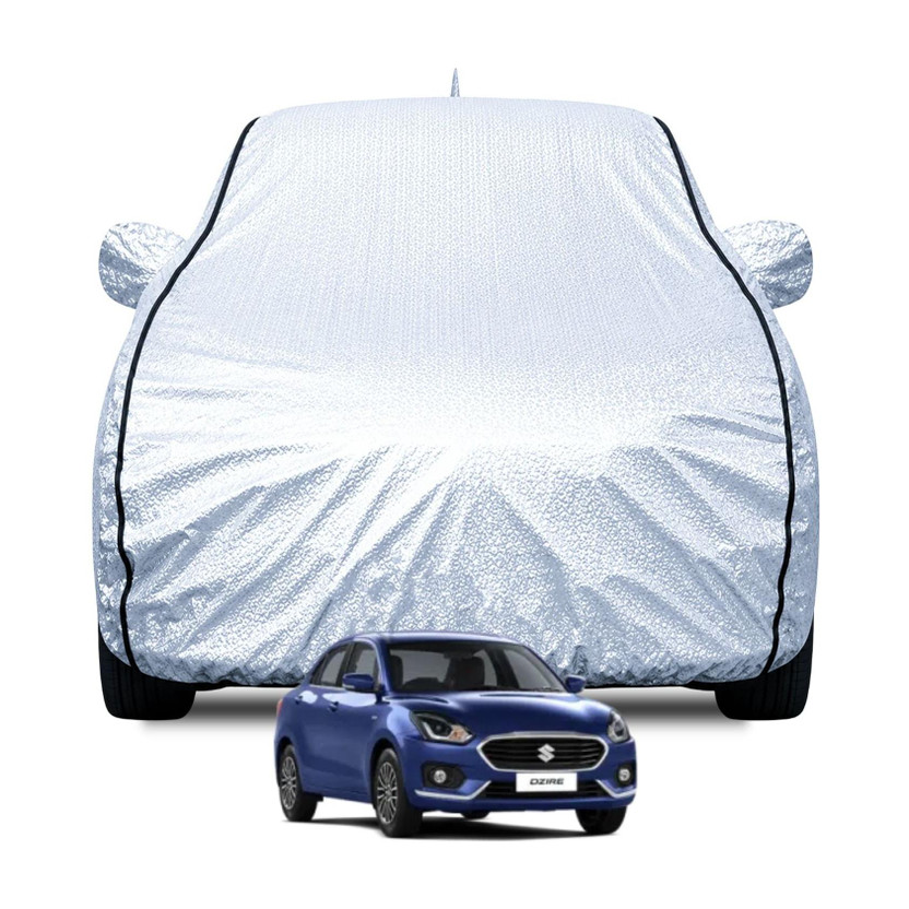 FABTEC Car Cover For Maruti Suzuki Swift Dzire (With Mirror Pockets)(Silver, For 2024, 2025 Models)