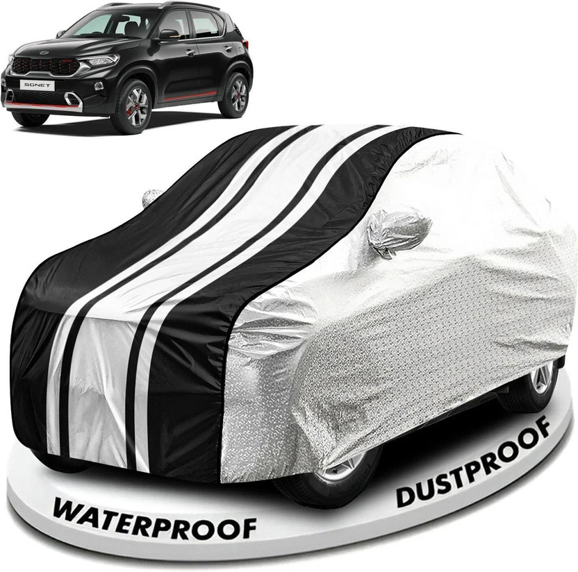 CARZEX Car Cover For Kia Sonet (With Mirror Pockets)(Black, Silver, For 2015, 2016, 2017, 2018, 2019, 2020, 2021, 2022, 2023, 2024 Models)