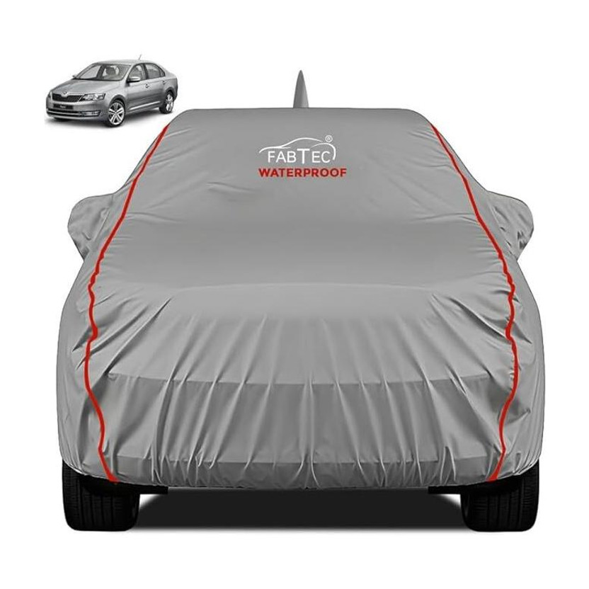 FABTEC Car Cover For Skoda Rapid (With Mirror Pockets)(Grey, For 2010, 2011, 2012, 2013, 2014, 2015, 2016, 2017, 2018, 2019, 2020, 2021, 2022, 2023, 2024 Models)