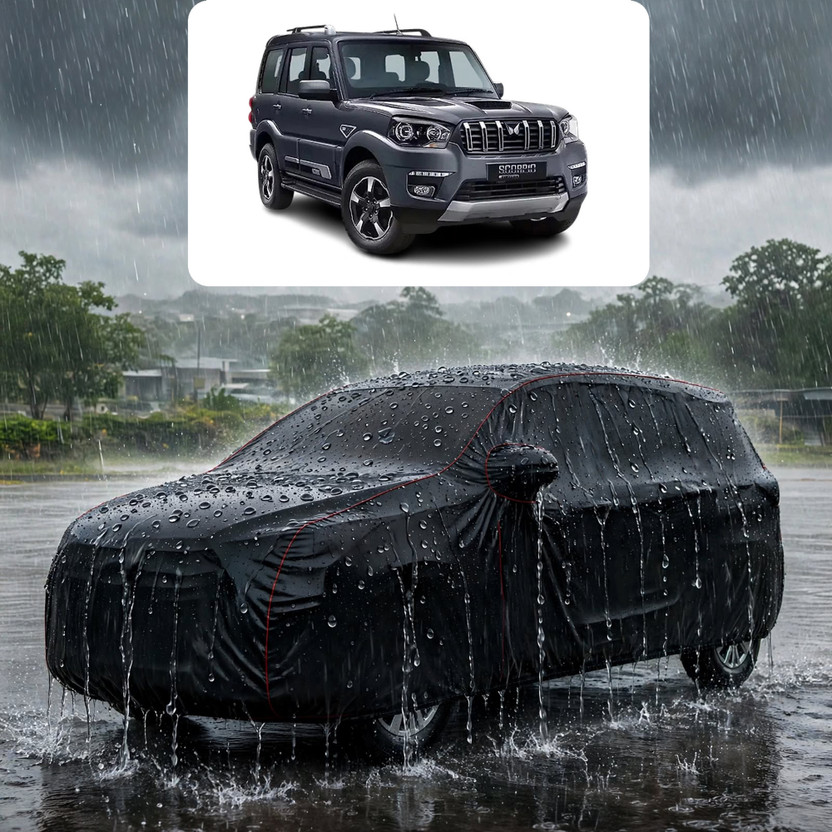 GOSHIV-car GOSHIV-car and bike accessories Car Cover For Mahindra 100% Waterproof Scorpio 2024-2026 100% S11, S5, S (With Mirror Pockets)(Black) - Flipkart Deal