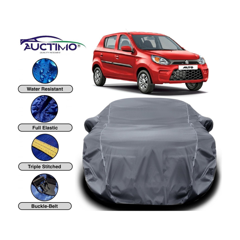 AUCTIMO Car Cover For Maruti Suzuki Alto 800 (With Mirror Pockets)(Grey)