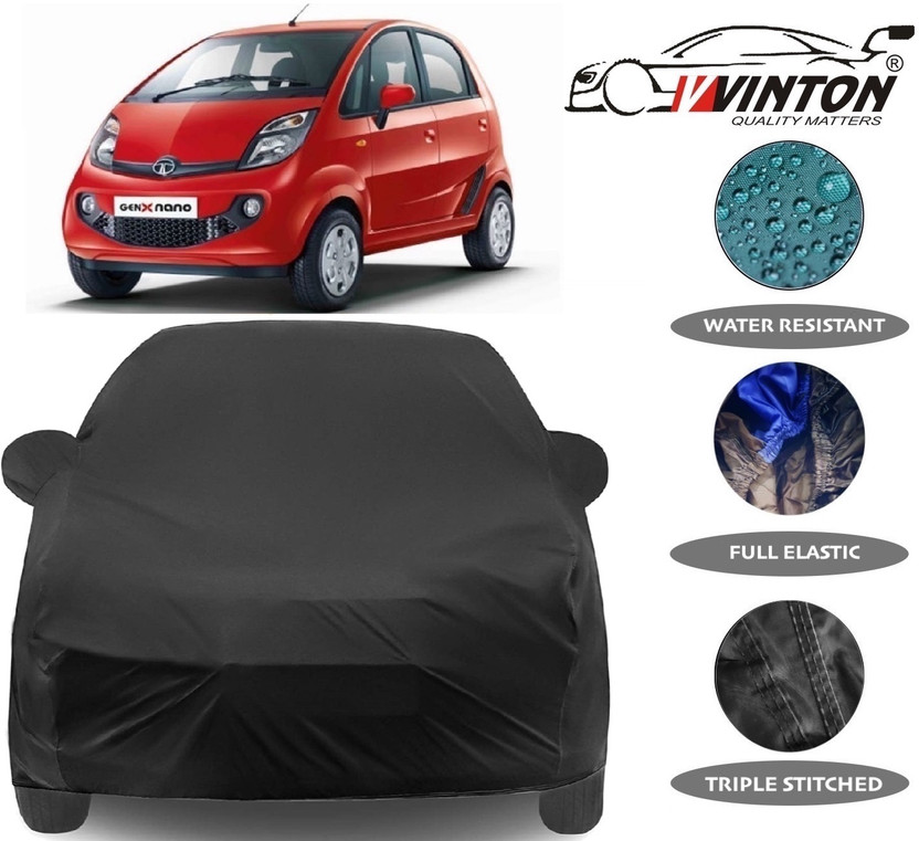 V VINTON Car Cover For Tata Nano (With Mirror Pockets)(Black)