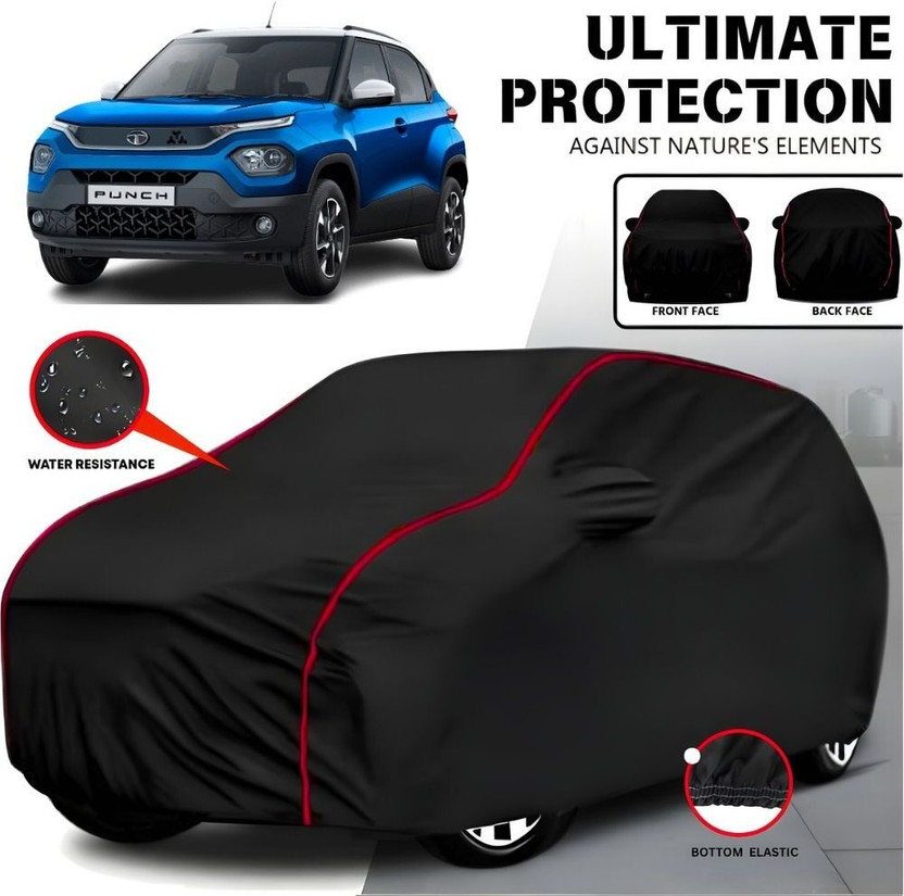 AYSHU Car Cover For Tata Punch, Universal For Car (With Mirror Pockets)(Black, Red, For 2010, 2011, 2012, 2013, 2014, 2015, 2016, 2017, 2018, 2019, 2020, 2021, 2022, 2023, 2024 Models)