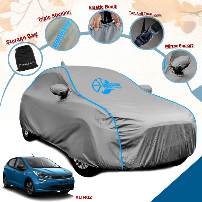 GARREGE Car Cover For Tata Altroz, Altroz XE Diesel, Altroz XM Diesel, Altroz XZ Diesel, Altroz XZ Petrol, Altroz (With Mirror Pockets)(Grey, For 2020, 2021, 2022, 2023, 2024, 2025 Models)