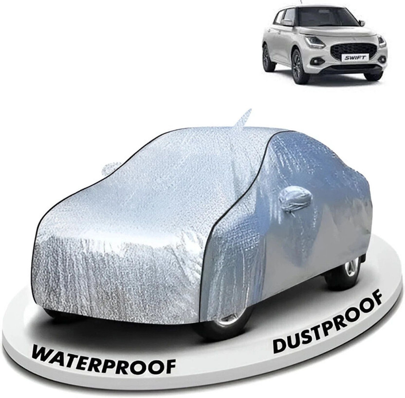 CARZEX Car Cover For Maruti Suzuki Swift, Swift AMT VDI, Swift AMT VXI, Swift AMT ZDI, Swift AMT ZXI, Swift LDI, Swift LXI, Swift RS, Swift VDI, Swift VXI, Swift XDI, Swift ZDi, Swift ZXI (With Mirror Pockets)(Silver, For 2012, 2013, 2014, 2015, 2016, 2017, 2018, 2019, 2020, 2021, 2022, 2023, 2024, 