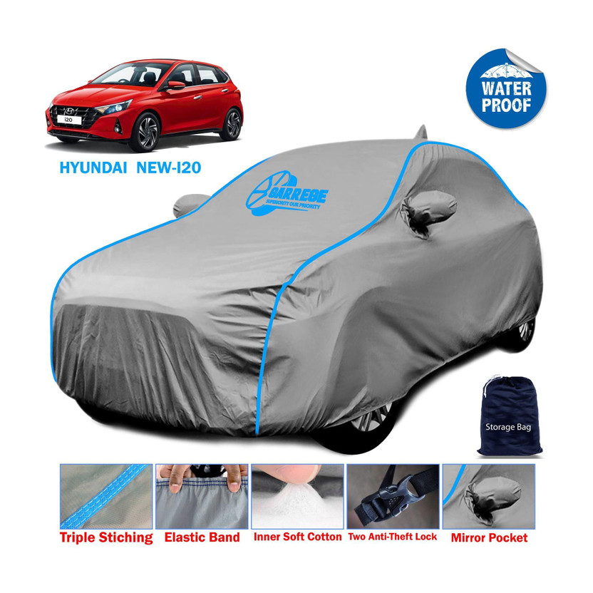 GARREGE Car Cover For Hyundai i20, i20 Asta, i20 Sportz, i20 Asta(O) with sunroof (With Mirror Pockets)(Grey, For 2020, 2021, 2022, 2023 Models)