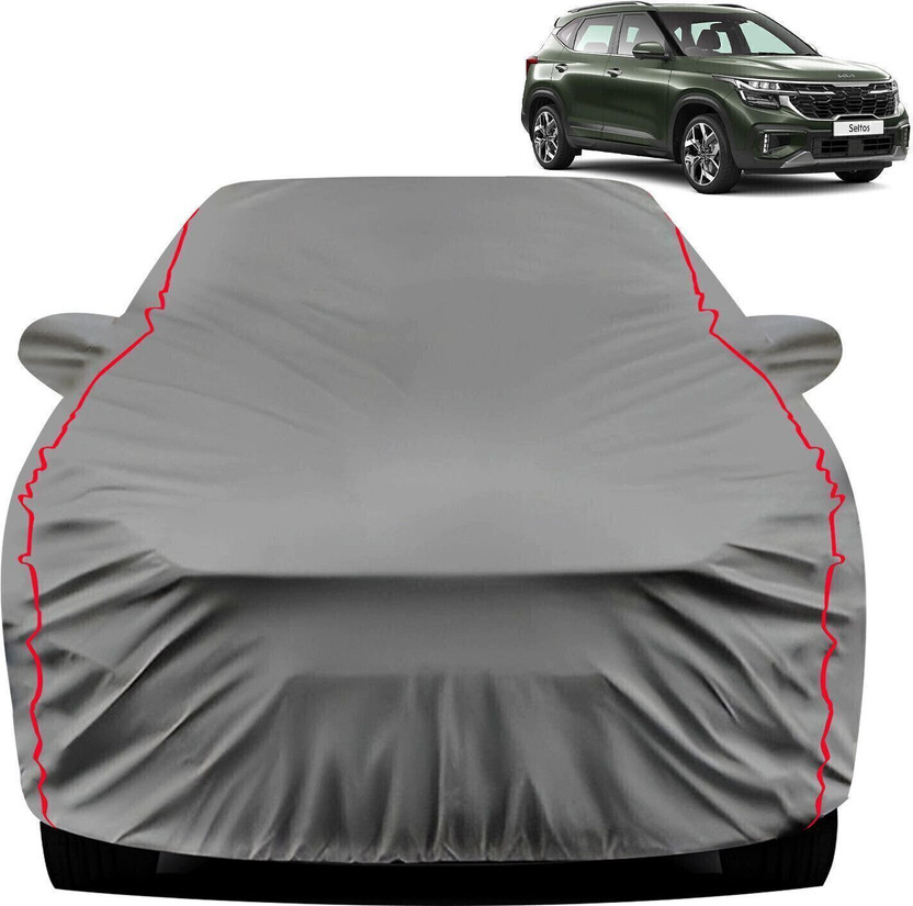 FABTEC Car Cover For Kia SELTOS (With Mirror Pockets)(Grey, For 2010, 2011, 2012, 2013, 2014, 2015, 2016, 2017, 2018, 2019, 2020, 2021, 2022, 2023, 2024 Models)