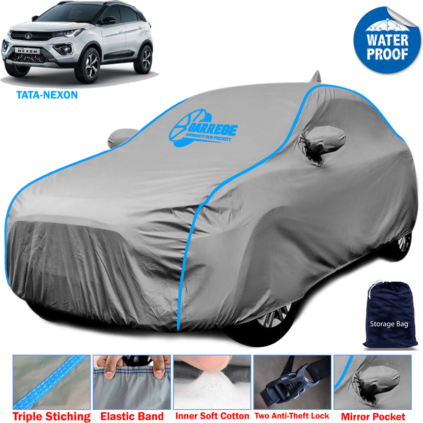 GARREGE Car Cover For Tata Nexon, Nexon 1.2 Revotron XM, Nexon 1.2 Revotron XZ Plus Dual Tone (With Mirror Pockets)(Grey, For 2017, 2018, 2019, 2020, 2021, 2022, 2023 Models)