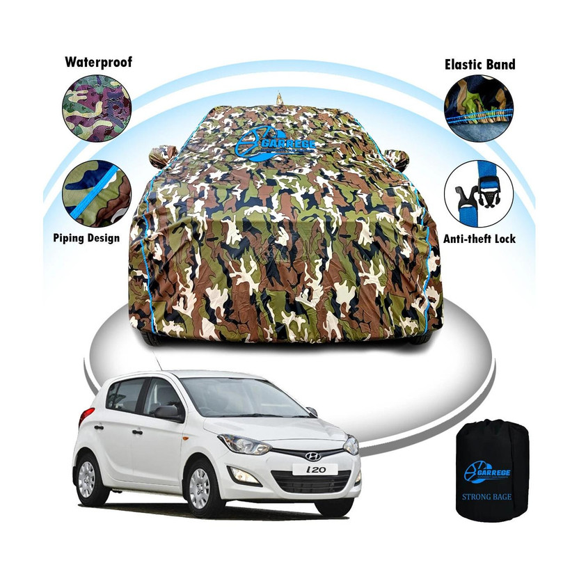 GARREGE Car Cover For Hyundai i20 (With Mirror Pockets)(Multicolor, For 2008, 2009, 2010, 2011, 2012, 2013, 2014, 2015, 2016, 2017, 2018, 2019, 2020 Models)