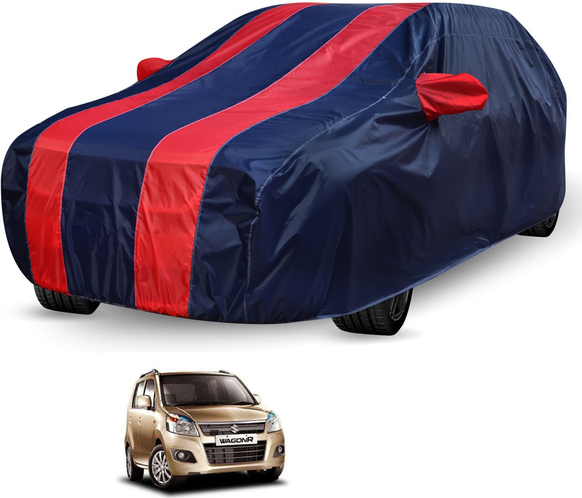 Auto Hub Car Cover For Maruti Suzuki WagonR (Without Mirror Pockets)(Black, Red)