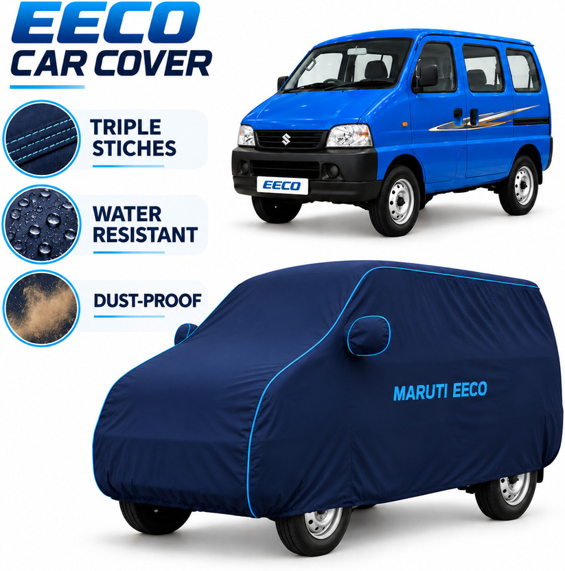 Carvenza Car Cover For Maruti Suzuki Eeco 7 Seater Standard (With Mirror Pockets)(Blue, For 2026, 2025, 2024, 2023, 2022, 2021, 2020, 2019, 2018, 2017, 2016, 2015 Models)
