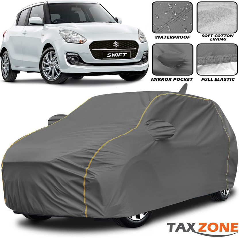 TAXZONE Car Cover For Maruti, Maruti Suzuki Swift, Swift Hybrid, Swift LDI, Swift LXI, Swift VDI, Swift VXI (With Mirror Pockets)(Black, Yellow, For 2011, 2012, 2013, 2014, 2015, 2016, 2017, 2018, 2019, 2020, 2021, 2022, 2023, 2024 Models)