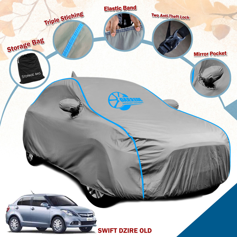 GARREGE Car Cover For Maruti Suzuki Swift Dzire LX (With Mirror Pockets)(Grey, For 2016, 2017, 2018, 2019, 2020, 2021, 2022, 2023, 2024 Models)