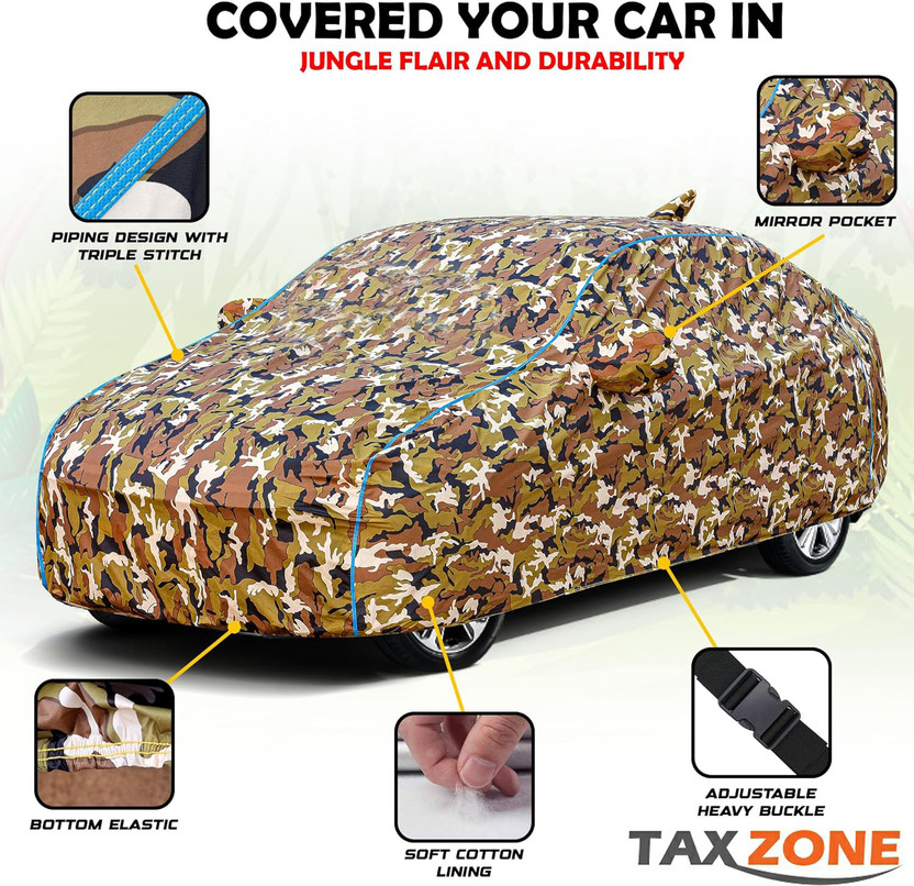 TAXZONE Car Cover For Maruti Suzuki, Maruti Baleno, Baleno ZXi, Baleno 1.6i, Baleno 1.2 Alpha, Baleno Vxi, Baleno 1.2 Delta (With Mirror Pockets)(Multicolor, For 2012, 2013, 2014, 2015, 2016, 2017, 2018, 2019, 2020, 2021, 2022, 2023, 2024 Models)