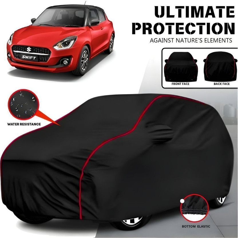 AYSHU Car Cover For Maruti Suzuki Swift, Swift AMT VDI, Universal For Car (With Mirror Pockets)(Black, For 2010, 2011, 2012, 2013, 2014, 2015, 2016, 2017, 2018, 2019, 2020, 2021, 2022, 2023, 2024 Models)
