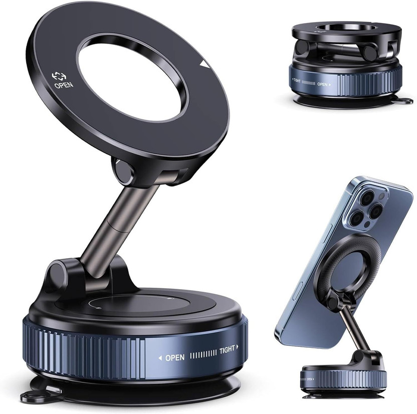 NEXOVI Car Mobile Holder for Magnetic, Dashboard, Windshield, Anti-slip(Black)