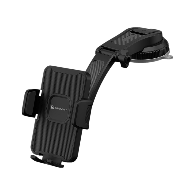 Portronics Car Mobile Holder for Windshield, Dashboard(Black)