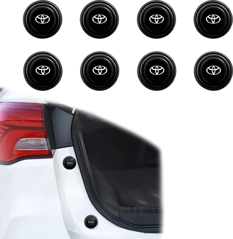 Wiska Silicone Car Door Guard(Black, Pack of 8, Toyota, Innova, Fortuner, Glanza V, Urban Cruiser, Camry, Corolla)