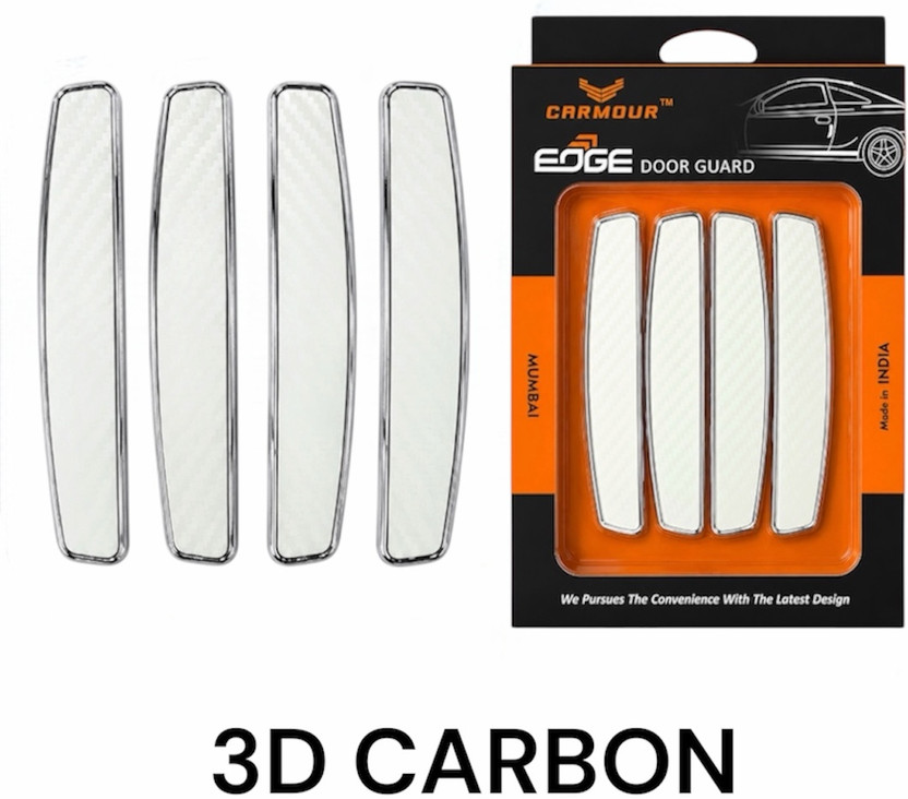 CARMOUR Plastic Car Door Guard(White, Pack of 4, Universal For Car, Universal For Car)