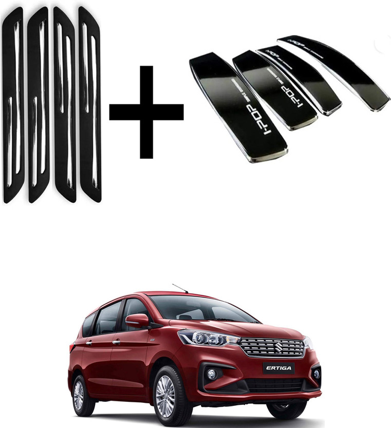 RONISH Aluminium, Silicone, Steel Car Bumper Guard(Black, Silver, Pack of 8, Maruti, Ertiga)