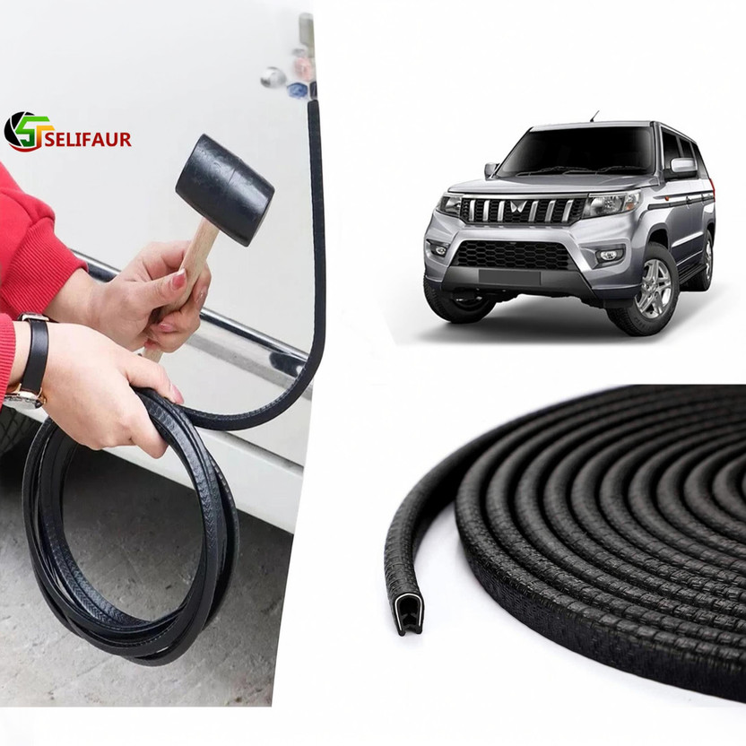 NAKCA Carbon Steel Car Door Guard(Black, Pack of 1, Mahindra, Bolero)