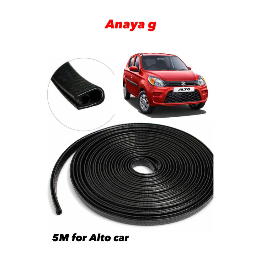 ANAYA G Plastic, Carbon Steel Car Door Guard(Black, Pack of 1 set 5m roll, Maruti, Alto K10, Alto, Alto 800)