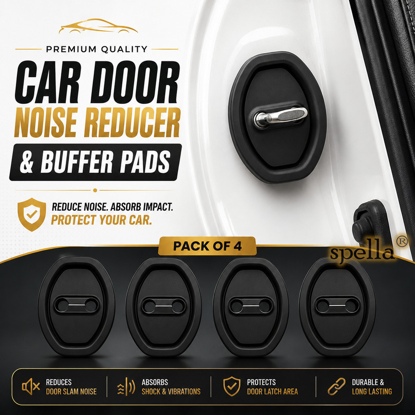 Spella Silicone Car Door Guard(Black, Pack of 4, Universal For Car, Universal For Car)