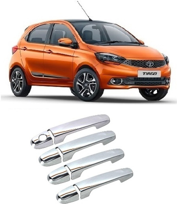 MOTOSHIELD Car Chrome Door Handle for TIAGO Tata Car Door Handle(Pack of 4)