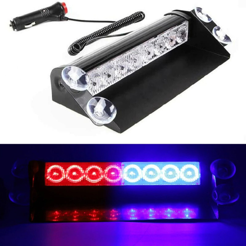 Flipkart Flipkart SmartBuy 8 LED Strobe Lights Blue/Red Flasher Police Warning Lamp for Car Dash Car Fancy Lights(Multicolor) - Flipkart Deal