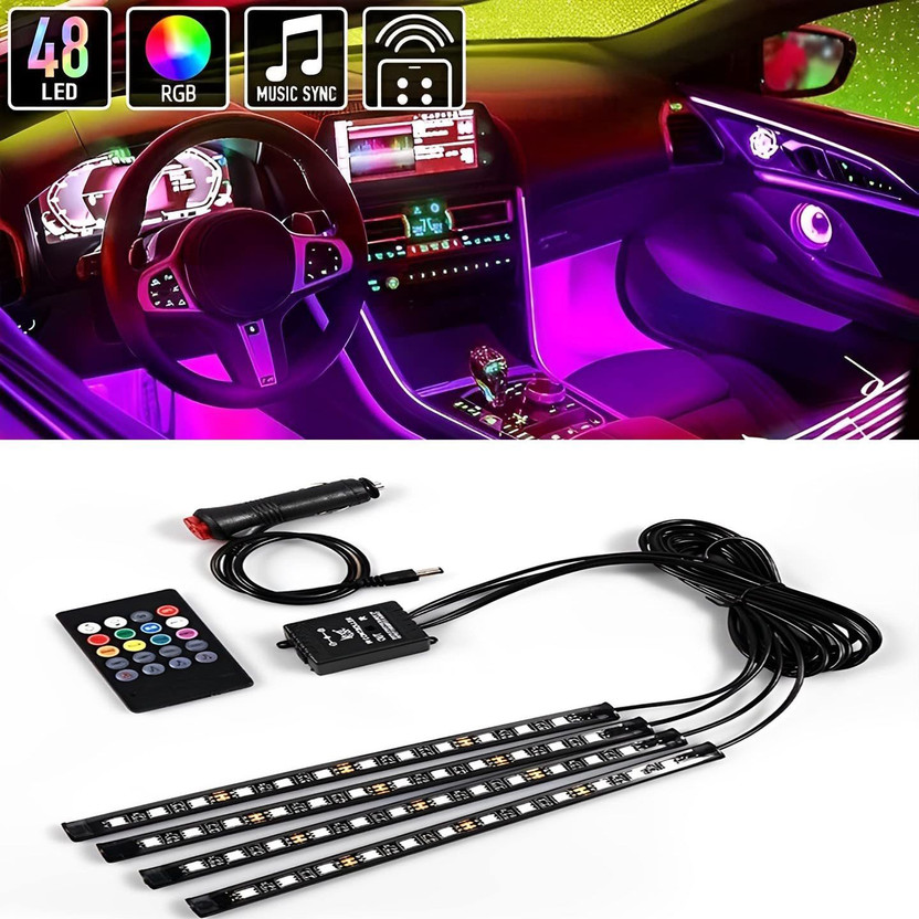 CCE Atmosphere Interior Light Under Dashboard with Remote Universal for All Cars01 Car Fancy Lights(Multicolor)