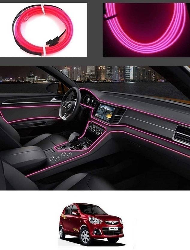 After cars EL Wire Interior Neon Light for Maruti Suzuki Alto K10 New