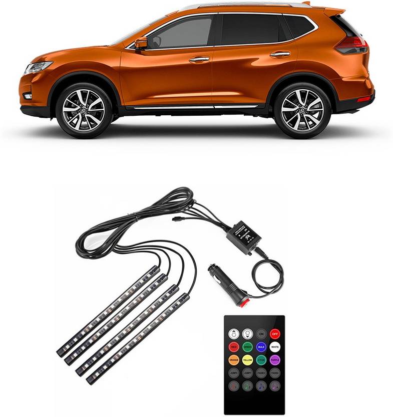 EverLand Universal Atmosphere Lights Car LED Strip Light 4pcs 48 LED Multicolor E 458 Car Fancy