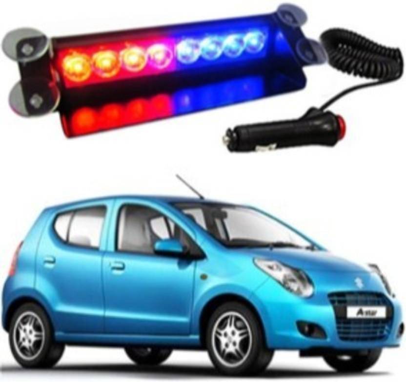 CCE 8 LED Police Car Flashing Lights Interior Car LED for Maruti AStar