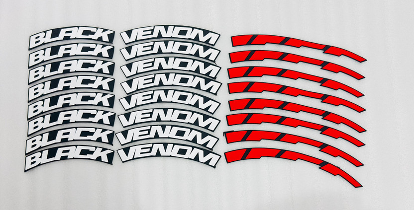 Auto MT Black,Venom Car Tyre Stickers Permanent Rubber for 4 Tyre Universal Tire Sticker Spring Leaf(Car)