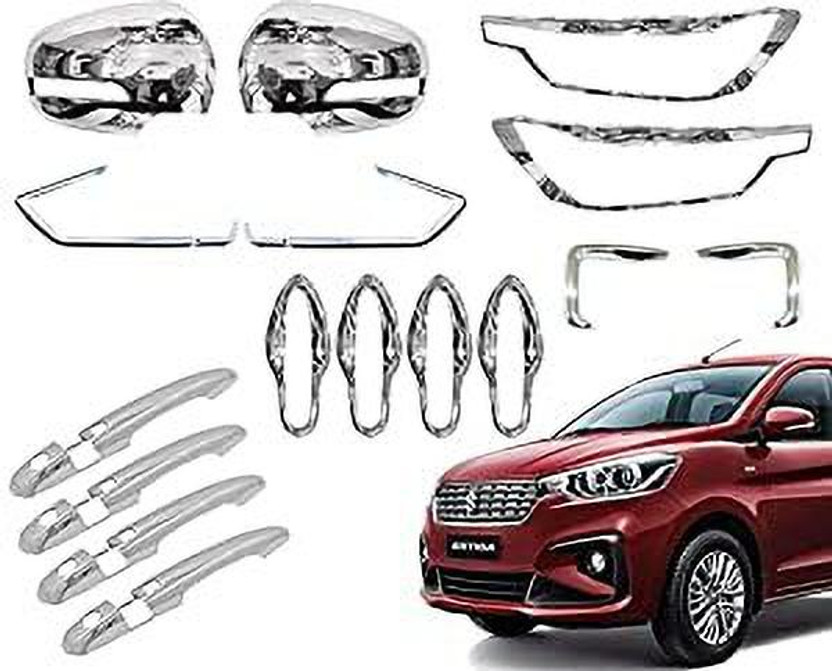 junior Exterior Chrome Accessories Combo Kit for Ertiga 2018 Model Onwards Chrome Maruti Ertiga Side Garnish