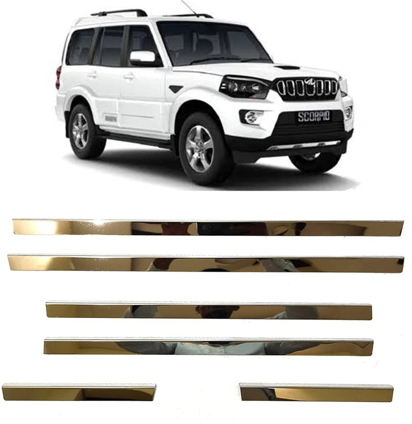 AutoZone Side Lower Window Garnish Chrome Suitable For Mahindra Scorpio (2005-2019) Chrome MAHINDRA Scorpio Side Garnish